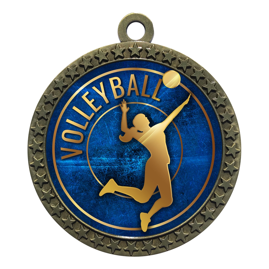 Volleyball Medal w/ Red-White-Blue Ribbon - Volleyball Jewelry, Keychains,  Medals, etc.