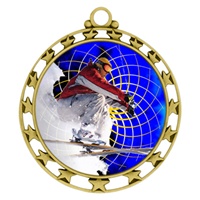 2-1/2" Superstar Color Insert Snow Skiing Medal (O34A-FCL-460)