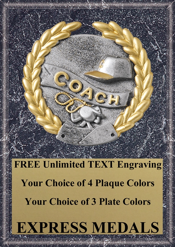 Platinum Coach Plaque | 4x6 Coach Plaque | Express Medals