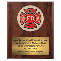 7" x 9" Fire Department Plaque VL79-FD07-4