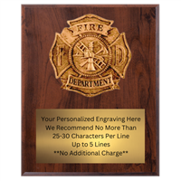 7" x 9" Fire Department Plaque VL79-FD07-4