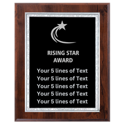 8" x 10" Custom Rising Star Award Plaque