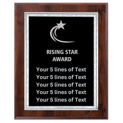 9" x 12" Custom Rising Star Award Plaque