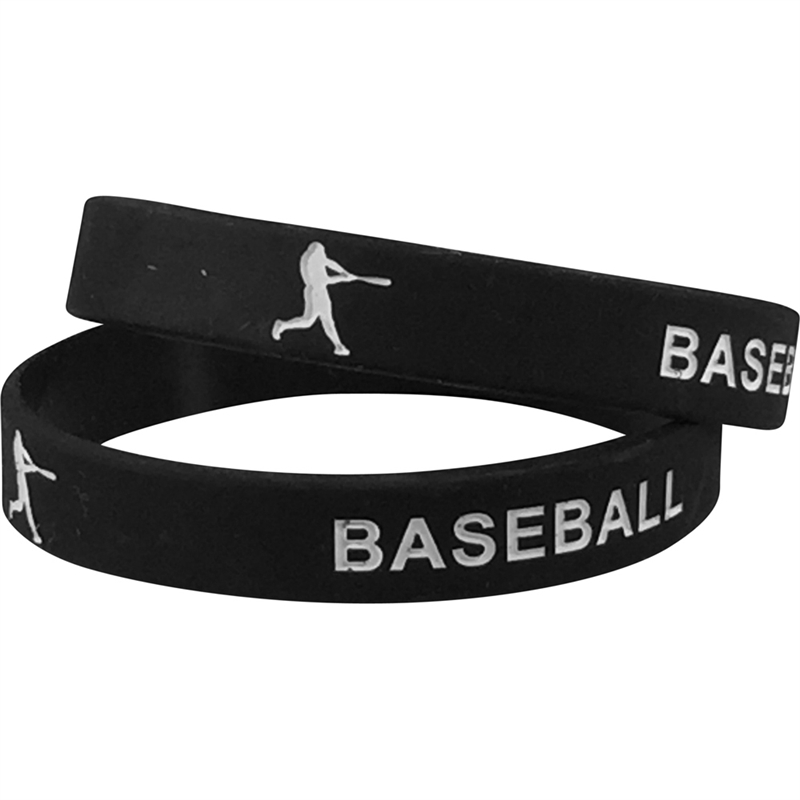 Set of BASEBALL Thread Silicone Wristbands - Wholesale Wrist Band Bracelet  Lot